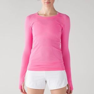 Pink Lululemon Swiftly Tech Longsleeve Shirt